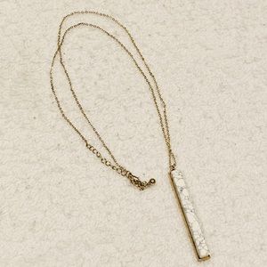 White Bar Pendant Necklace